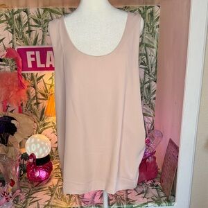 Ann Taylor Tank Top Sleeveless Blouse Dusty Pink Scoop Neck